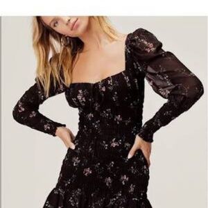 For Love And Lemons Black Floral Mini Dress